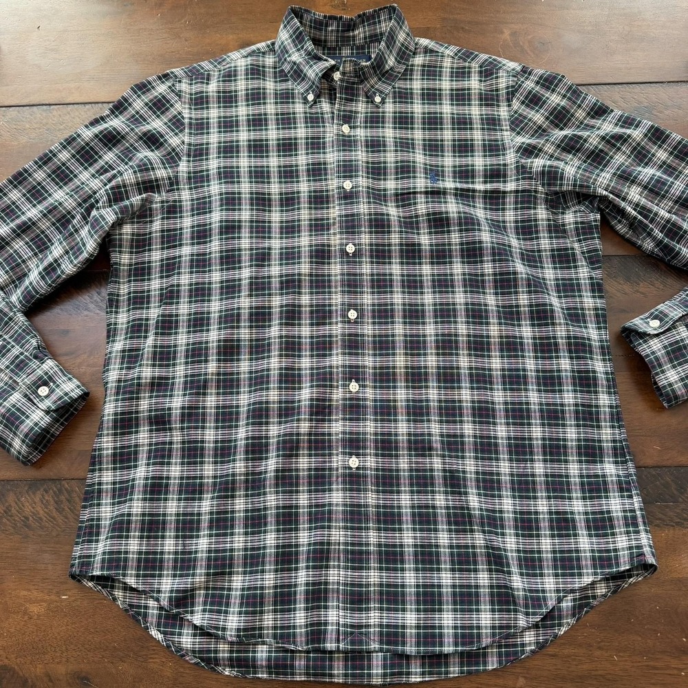 Lot Of 3 Ralph Lauren Shirt Mens Large Plaid Stripe Button Down‎ Cotton Casual - Picture 5 of 16